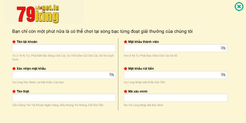 Cách đăng ký 79King đơn giản